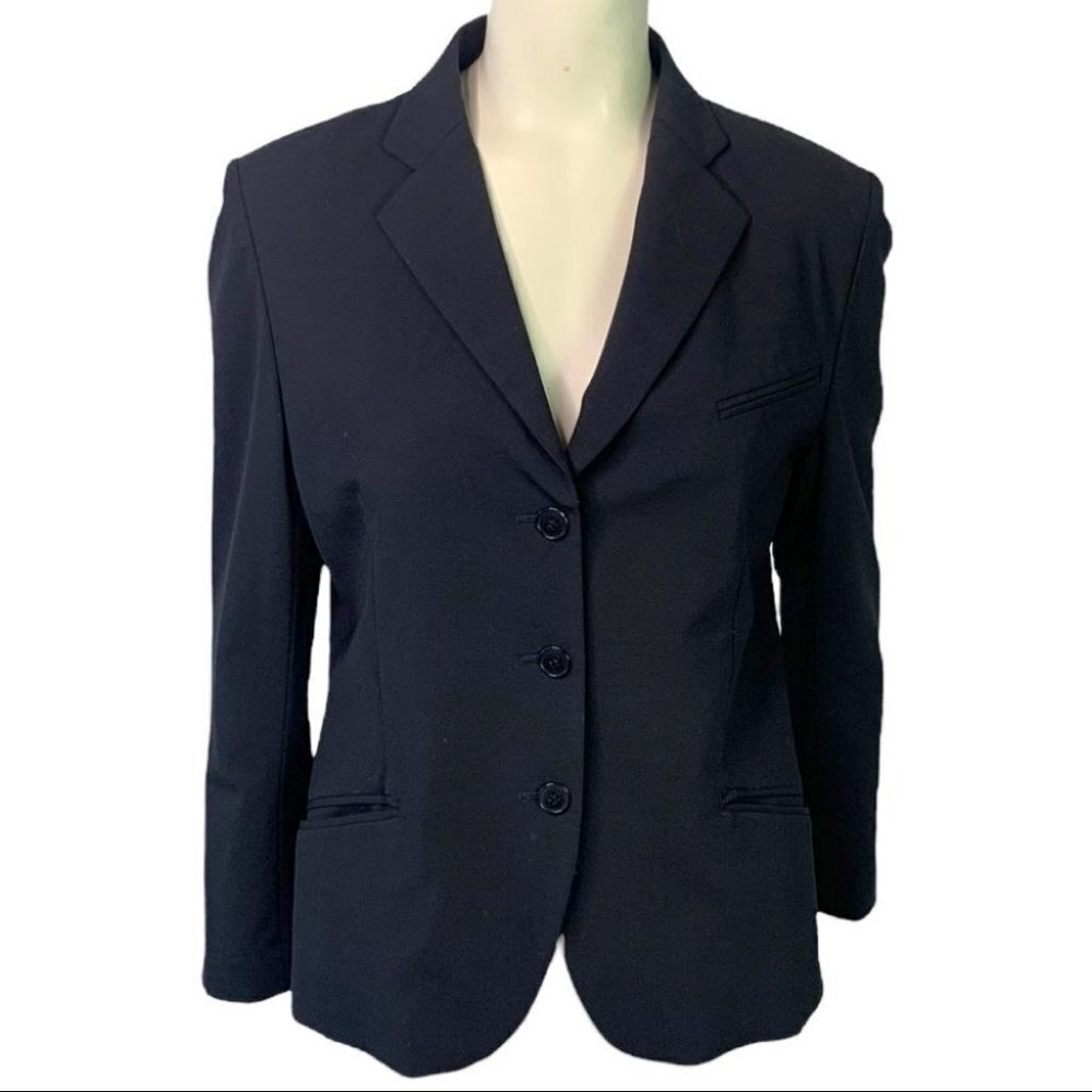 GIORGIO ARMANI BLACK BLAZER SINGLE BREAST WITH FROM POCKETS WOMEN SIZE 8